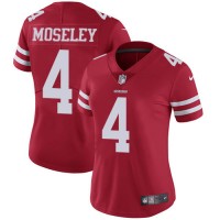 Nike San Francisco 49ers #4 Emmanuel Moseley Red Team Color Women's Stitched NFL Vapor Untouchable Limited Jersey