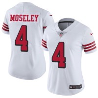 Nike San Francisco 49ers #4 Emmanuel Moseley White Women's Stitched NFL Limited Rush Jersey