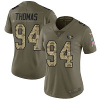 Nike San Francisco 49ers #94 Solomon Thomas Olive/Camo Women's Stitched NFL Limited 2017 Salute to Service Jersey
