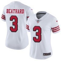 Nike San Francisco 49ers #3 C.J. Beathard White Rush Women's Stitched NFL Vapor Untouchable Limited Jersey