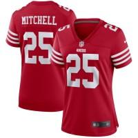 San Francisco San Francisco 49ers #25 Elijah Mitchell Scarlet Women's 2022-23 Nike NFL Game Jersey