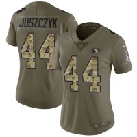 Nike San Francisco 49ers #44 Kyle Juszczyk Olive/Camo Women's Stitched NFL Limited 2017 Salute to Service Jersey