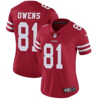 Nike San Francisco 49ers #81 Terrell Owens Red Team Color Women's Stitched NFL Vapor Untouchable Limited Jersey