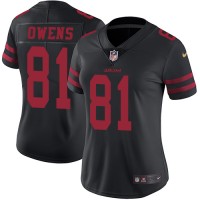 Nike San Francisco 49ers #81 Terrell Owens Black Alternate Women's Stitched NFL Vapor Untouchable Limited Jersey