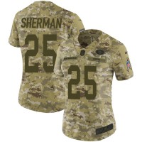 Nike San Francisco 49ers #25 Richard Sherman Camo Women's Stitched NFL Limited 2018 Salute to Service Jersey