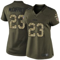 Nike San Francisco 49ers #23 Christian McCaffrey Green Women's Stitched NFL Limited 2015 Salute To Service Jersey