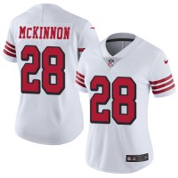 Nike San Francisco 49ers #28 Jerick McKinnon White Rush Women's Stitched NFL Vapor Untouchable Limited Jersey