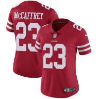 Nike San Francisco 49ers #23 Christian McCaffrey Red Team Color Women's Stitched NFL Vapor Untouchable Limited Jersey