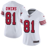 Nike San Francisco 49ers #81 Terrell Owens White Rush Women's Stitched NFL Vapor Untouchable Limited Jersey