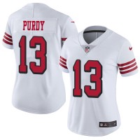 Nike San Francisco 49ers #13 Brock Purdy White Rush Women's Stitched NFL Vapor Untouchable Limited Jersey
