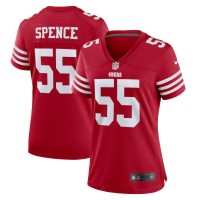 San Francisco San Francisco 49ers #55 Akeem Spence Scarlet Women's 2022-23 Nike NFL Game Jersey