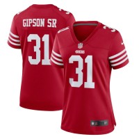 San Francisco San Francisco 49ers #31 Tashaun Gipson Sr Scarlet Women's 2022-23 Nike NFL Game Jersey
