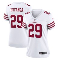 San Francisco San Francisco 49ers #29 Talanoa Hufanga White Women's 2022-23 Nike NFL Game Jersey