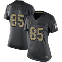 Nike San Francisco 49ers #85 George Kittle Black Women's Stitched NFL Limited 2016 Salute to Service Jersey