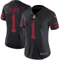 Nike San Francisco 49ers #1 Jimmie Ward Black Alternate Women's Stitched NFL Vapor Untouchable Limited Jersey