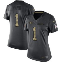 Nike San Francisco 49ers #1 Jimmie Ward Black Women's Stitched NFL Limited 2016 Salute to Service Jersey