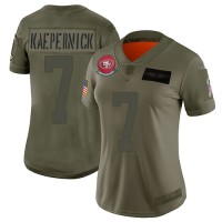 Nike San Francisco 49ers #7 Colin Kaepernick Camo Women's Stitched NFL Limited 2019 Salute to Service Jersey