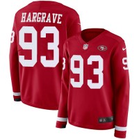 Nike San Francisco 49ers #93 Javon Hargrave Red Team Color Women's Stitched NFL Limited Therma Long Sleeve Jersey