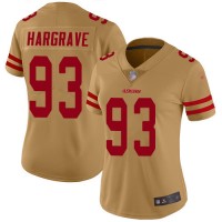 Nike San Francisco 49ers #93 Javon Hargrave Gold Women's Stitched NFL Limited Inverted Legend Jersey