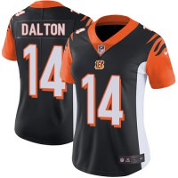 Nike Cincinnati Bengals #14 Andy Dalton Black Team Color Women's Stitched NFL Vapor Untouchable Limited Jersey