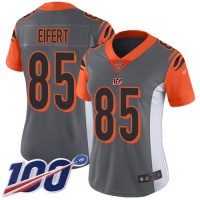 Nike Cincinnati Bengals #85 Tyler Eifert Silver Women's Stitched NFL Limited Inverted Legend 100th Season Jersey