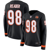 Nike Cincinnati Bengals #98 D.J. Reader Black Team Color Women's Stitched NFL Limited Therma Long Sleeve Jersey