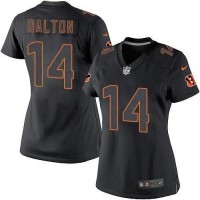 Nike Cincinnati Bengals #14 Andy Dalton Black Impact Women's Stitched NFL Limited Jersey