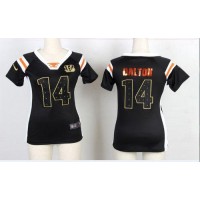 Nike Cincinnati Bengals #14 Andy Dalton Black Team Color Women's Stitched NFL Elite Draft Him Shimmer Jersey