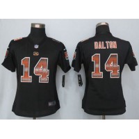 Nike Cincinnati Bengals #14 Andy Dalton Black Team Color Women's Stitched NFL Elite Strobe Jersey