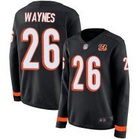 Nike Cincinnati Bengals #26 Trae Waynes Black Team Color Women's Stitched NFL Limited Therma Long Sleeve Jersey