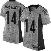Nike Cincinnati Bengals #14 Andy Dalton Gray Women's Stitched NFL Limited Gridiron Gray Jersey