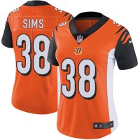 Nike Cincinnati Bengals #38 LeShaun Sims Orange Alternate Women's Stitched NFL Vapor Untouchable Limited Jersey
