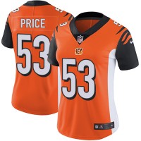 Nike Cincinnati Bengals #53 Billy Price Orange Alternate Women's Stitched NFL Vapor Untouchable Limited Jersey
