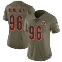 Nike Cincinnati Bengals #96 Carlos Dunlap Olive Women's Stitched NFL Limited 2017 Salute to Service Jersey
