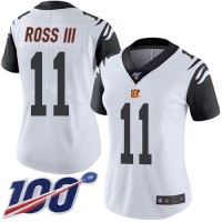 Nike Cincinnati Bengals #11 John Ross III White Women's Stitched NFL Limited Rush 100th Season Jersey