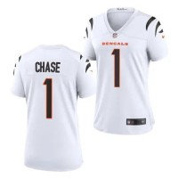 Cincinnati Cincinnati Bengals #1 Ja'Marr Chase White Nike Women's Game Jersey