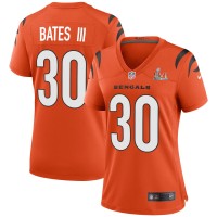 Cincinnati Cincinnati Bengals #30 Jessie Bates Orange Super Bowl LVI Patch Nike Women's Game Jersey