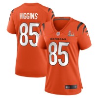 Cincinnati Cincinnati Bengals #85 Tee Higgins Orange Super Bowl LVI Patch Nike Women's Game Jersey