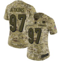 Nike Cincinnati Bengals #97 Geno Atkins Camo Women's Stitched NFL Limited 2018 Salute to Service Jersey