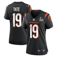 Cincinnati Cincinnati Bengals #19 Auden Tate White Super Bowl LVI Patch Nike Women's Game Jersey