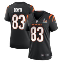 Cincinnati Cincinnati Bengals #83 Tyler Boyd White Super Bowl LVI Patch Nike Women's Game Jersey