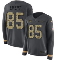 Nike Cincinnati Bengals #85 Tyler Eifert Anthracite Salute to Service Women's Stitched NFL Limited Therma Long Sleeve Jersey