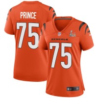 Cincinnati Cincinnati Bengals #75 Isaiah Prince Orange Super Bowl LVI Patch Nike Women's Game Jersey