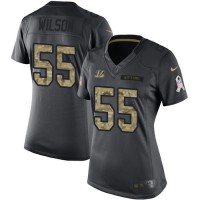 Nike Cincinnati Bengals #55 Logan Wilson Black Women's Stitched NFL Limited 2016 Salute to Service Jersey