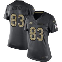 Nike Cincinnati Bengals #83 Tyler Boyd Black Women's Stitched NFL Limited 2016 Salute to Service Jersey