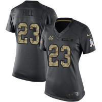 Nike Cincinnati Bengals #23 Daxton Hill Black Women's Stitched NFL Limited 2016 Salute to Service Jersey