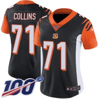 Nike Cincinnati Bengals #71 La'el Collins Black Team Color Women's Stitched NFL 100th Season Vapor Untouchable Limited Jersey