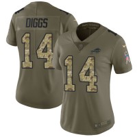 Nike Buffalo Bills #14 Stefon Diggs Olive/Camo Women's Stitched NFL Limited 2017 Salute To Service Jersey