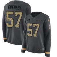 Nike Buffalo Bills #57 A.J. Epenesas Anthracite Salute to Service Women's Stitched NFL Limited Therma Long Sleeve Jersey