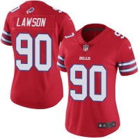 Nike Buffalo Bills #90 Shaq Lawson Red Women's Stitched NFL Limited Rush Jersey